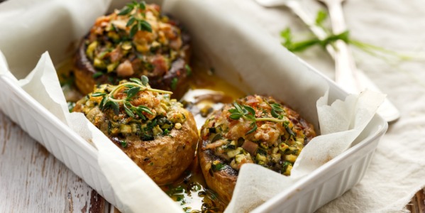 Pieczarki z kiełbasą