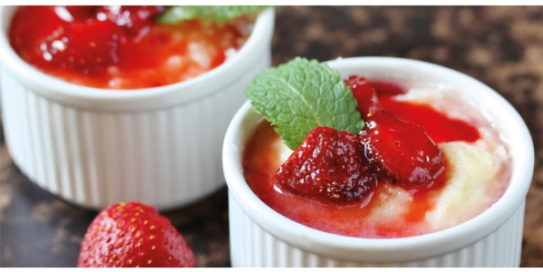 Kasza manna i kompot truskawkowo-tymiankowy