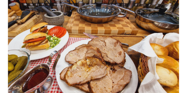 Pieczony w całości soczysty schab