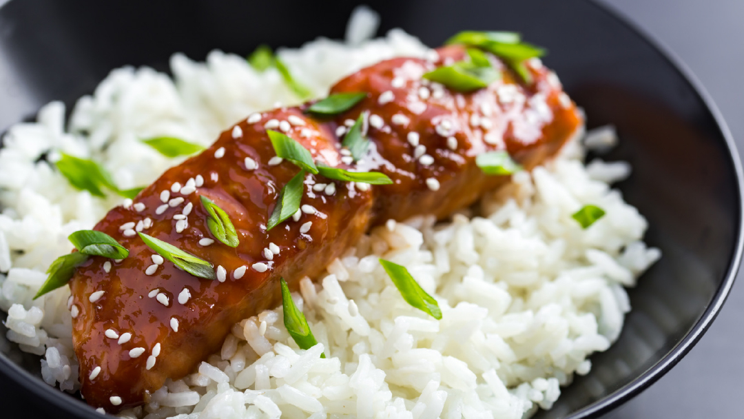 Łosoś z sosem teriyaki