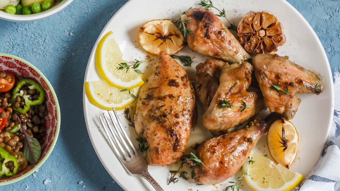 Kurczak z czosnkiem i ziołami